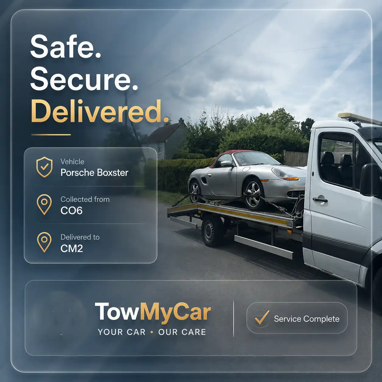 Car recovery in Chelmsford, Essex — tow truck collecting a broken down vehicle near A12