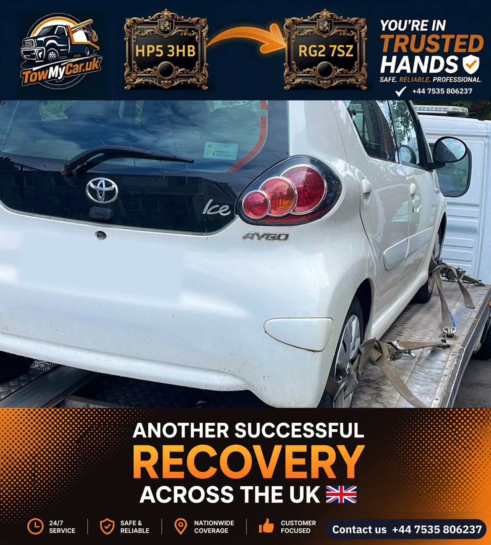 TOW in Chesham → Reading, unparished area — TowMyCar UK roadside recovery