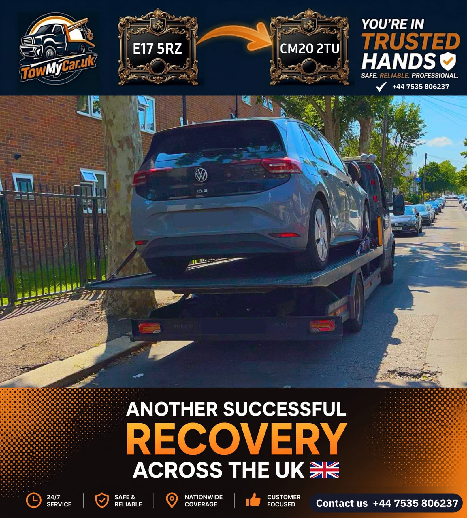 TOW in Waltham Forest, unparished area — TowMyCar UK roadside recovery