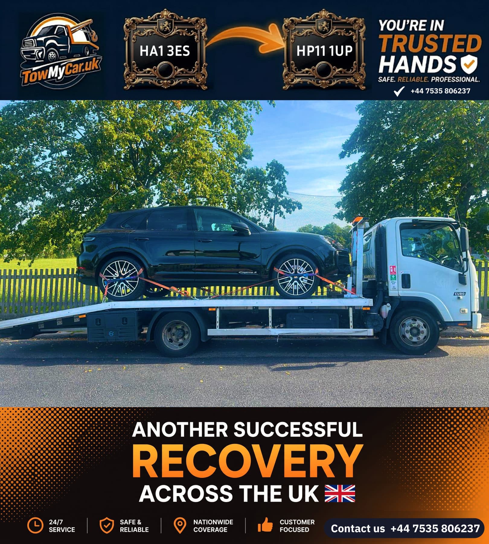 TOW in Harrow, unparished area → Buckinghamshire, unparished area — TowMyCar UK roadside recovery